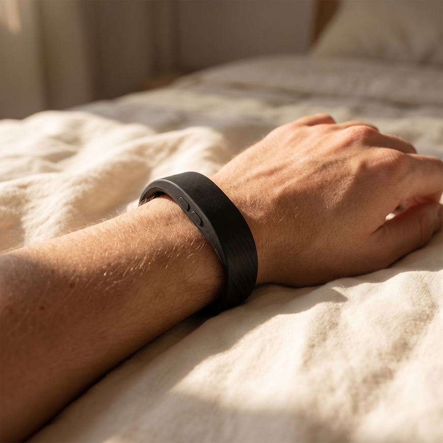 RestMate band on wrist in morning light